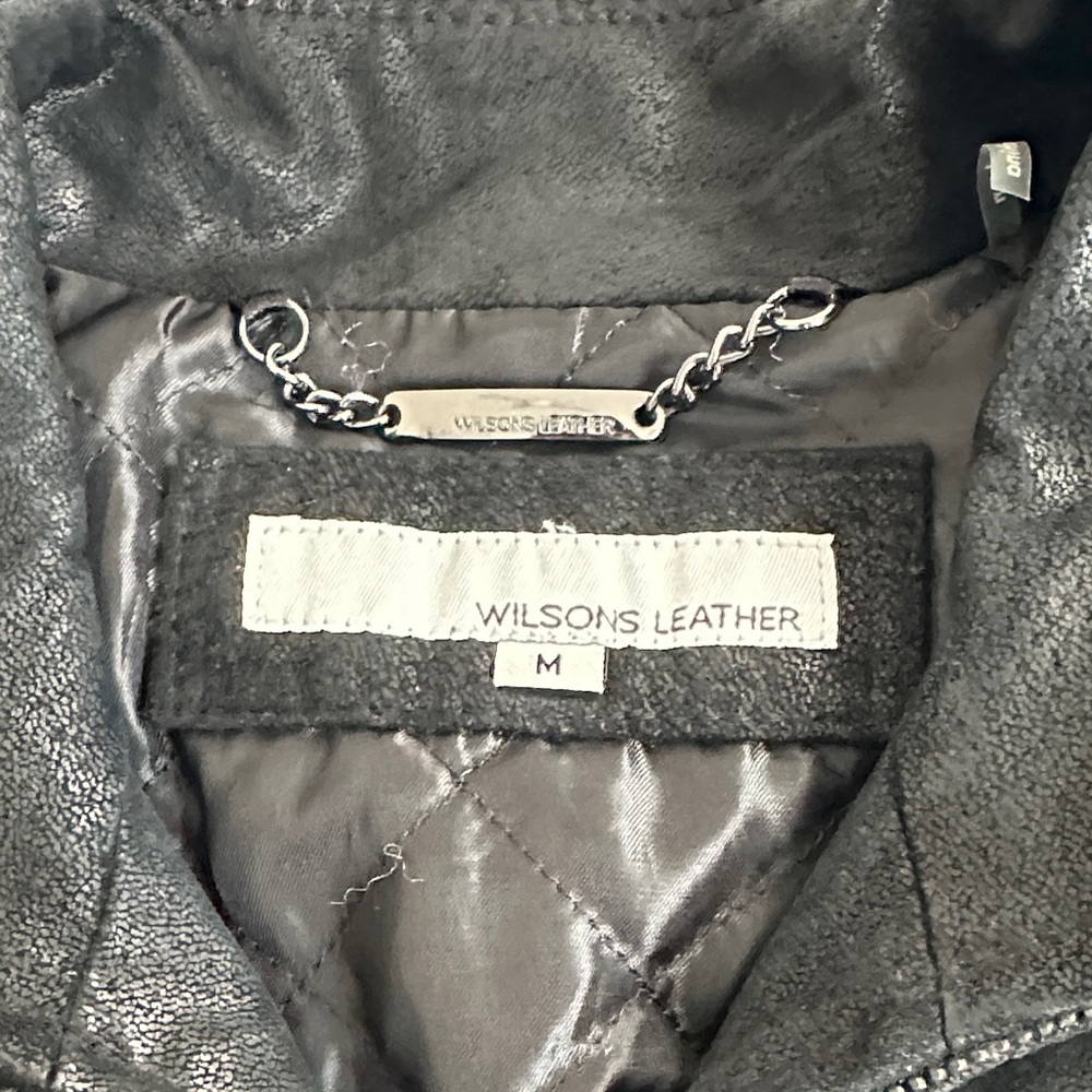 Wilsons Leather Black Women's Zip-Front Leather Jacket - Picture 4 of 12